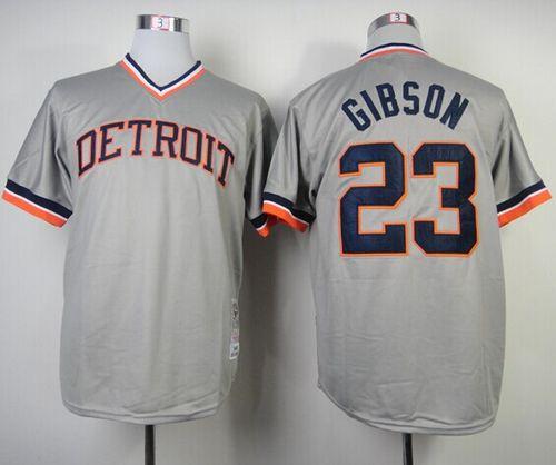 Mitchell And Ness 1984 Tigers #23 Kirk Gibson Grey Throwback Stitched MLB Jersey